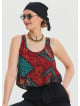 Thick Strap Asymmetric Cut Black Authentic Blouse 4634